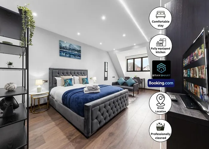Stylish Studio Apt By Stay Smart Short Lets & Serviced Accommodation Woodstock With Free Wifi